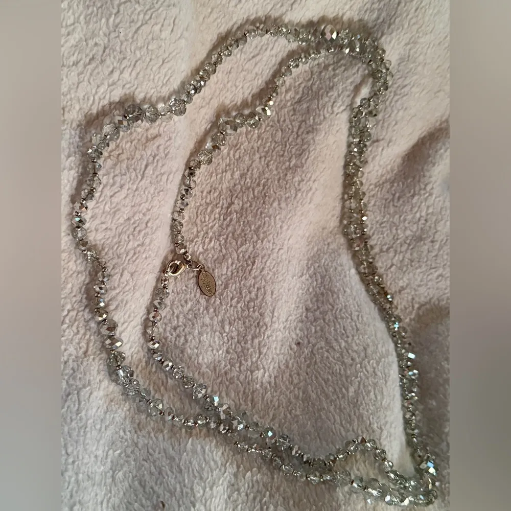 Disco Beaded Necklace NWT White - Image 2