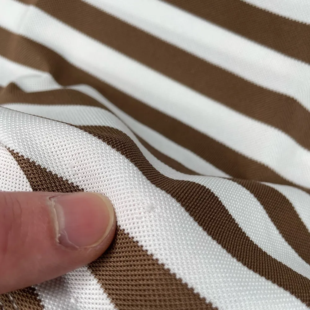 Nike Golf Women's Fit Dry Striped Polo Shirt w/ Brown/White/Pink - Medium - Image 5