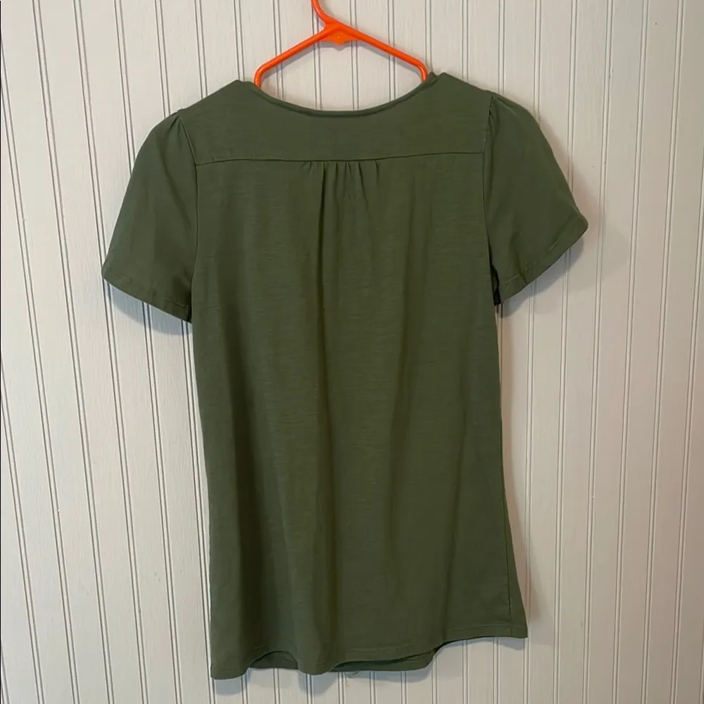 Wrangler Green Flutter Sleeve Short Sleeve Blouse | Small - Image 6