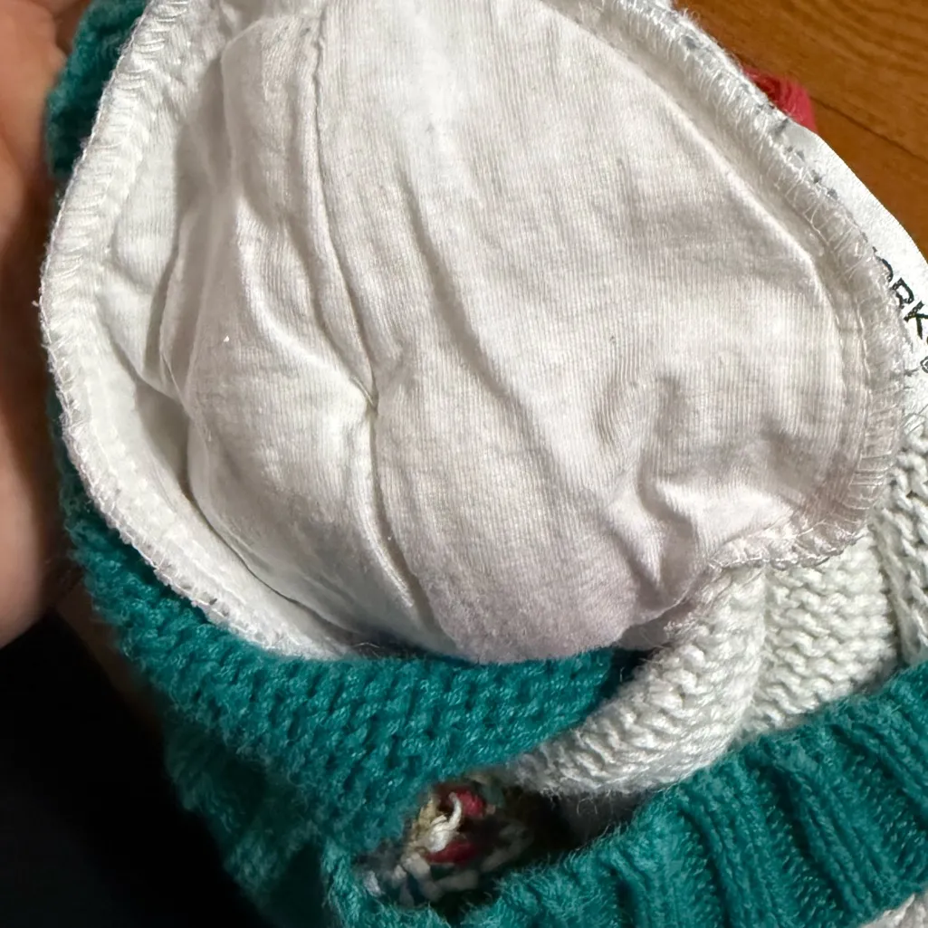 Vintage Christmas Sweater Shoulder Pads Teddy Bear, Snowman & Tree Knit Sz M Red Size M - Image 10