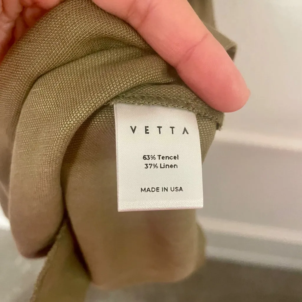 NWT Vetta Convertible Wrap Mini Dress Khaki Green Women’s Size S Tan - Image 6