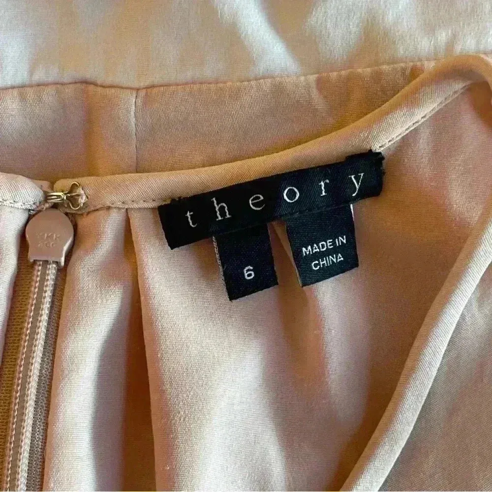Theory Pink Ivory 94% Silk Halter Mini Dress Size 6 Party Event Wedding Guest - Image 5