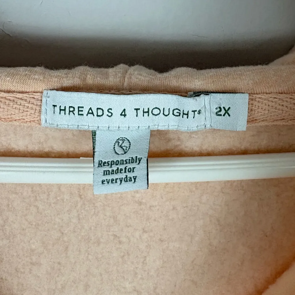 Threads 4 Thought Quarter Zip Pullover Hoodie Sweatshirt 2X Organic Cotton - Image 2