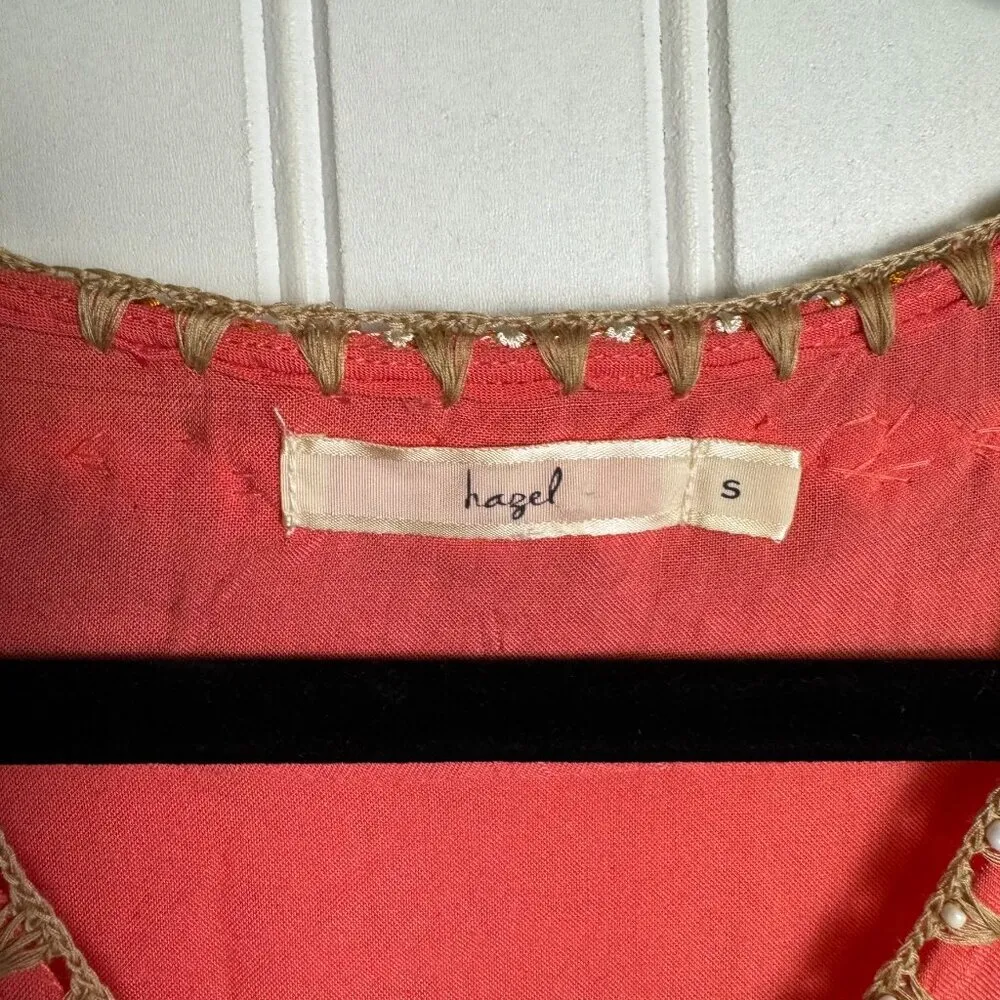 Hazel Coral Beaded Sleeveless Drop Waist Dress E25 - Image 3