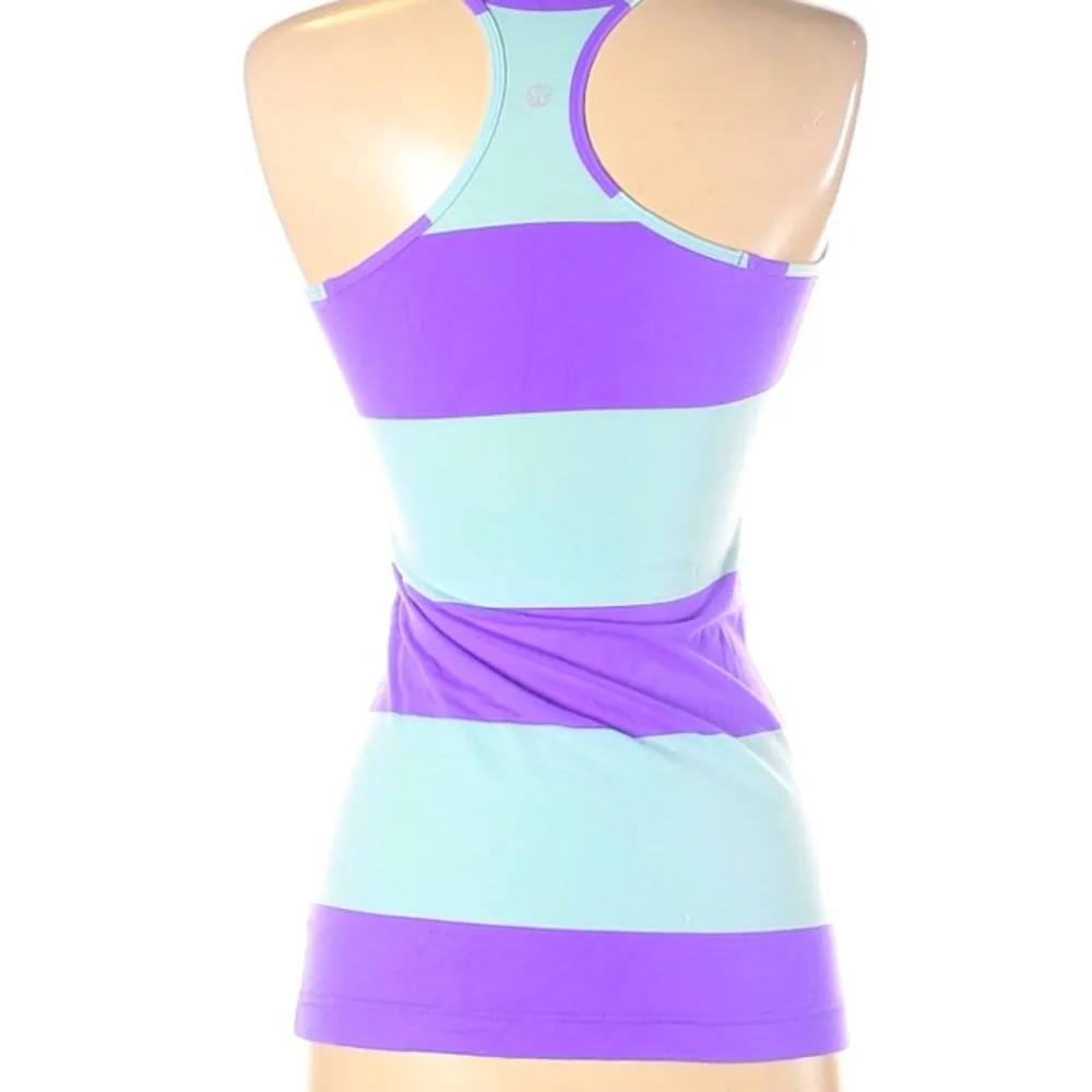 Lululemon Purple & Teal Stripe Workout Top! - Image 5