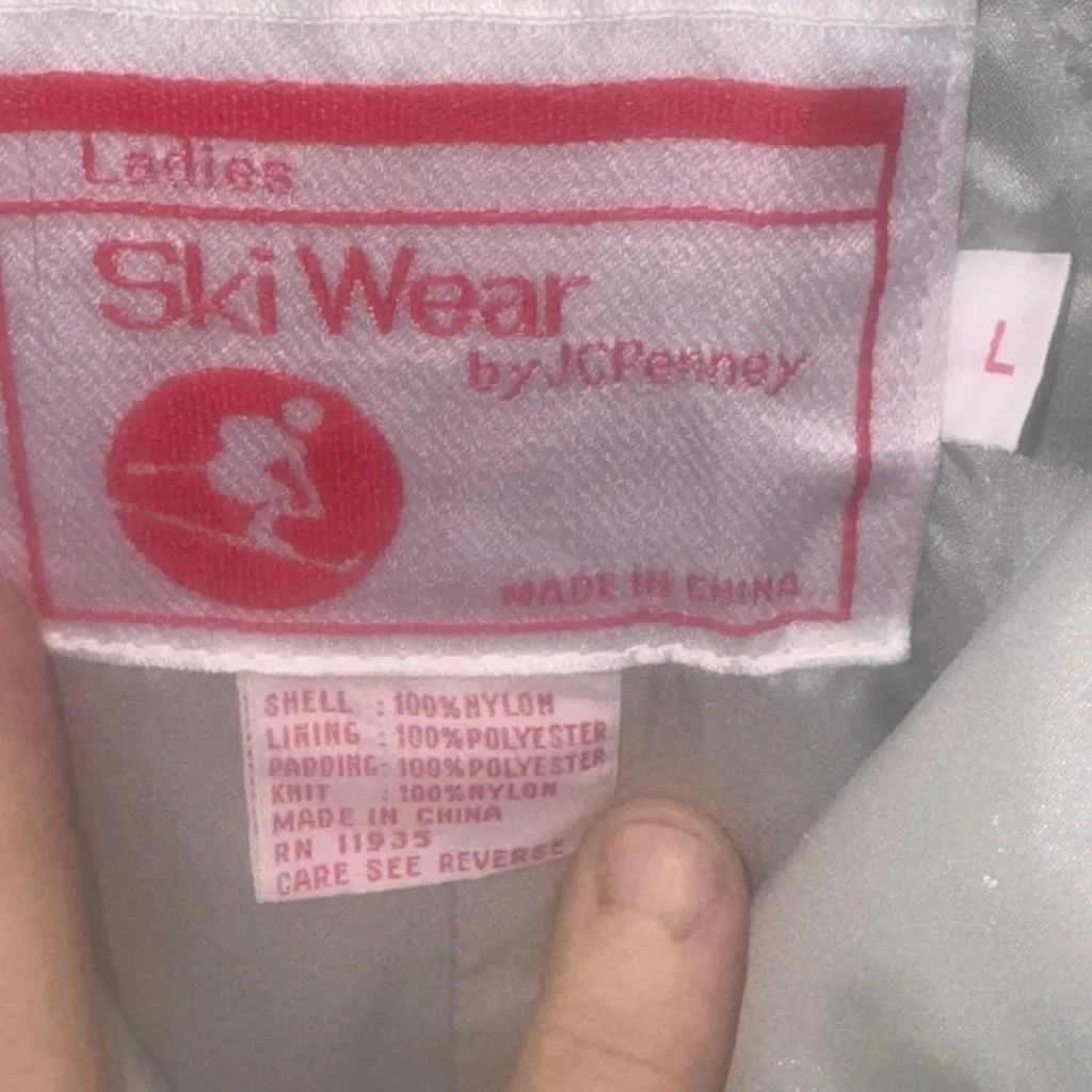 JCPenney Silver Ski Wear Overalls size L. FLAWED Size L - Image 5
