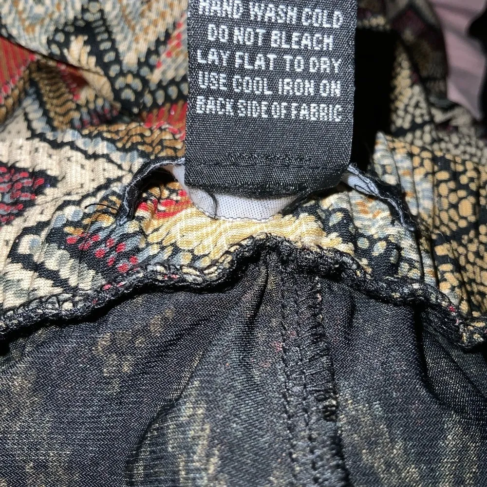 Grace Multicolor Chevron Retro Print Metallic Accents Full Casual Career Skirt M Size M - Image 8