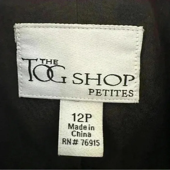 The Tog Shop Blazer Size 12 Petites Jacket Floral‎ Carpet Jacquard Metal Buttons Green - Image 4