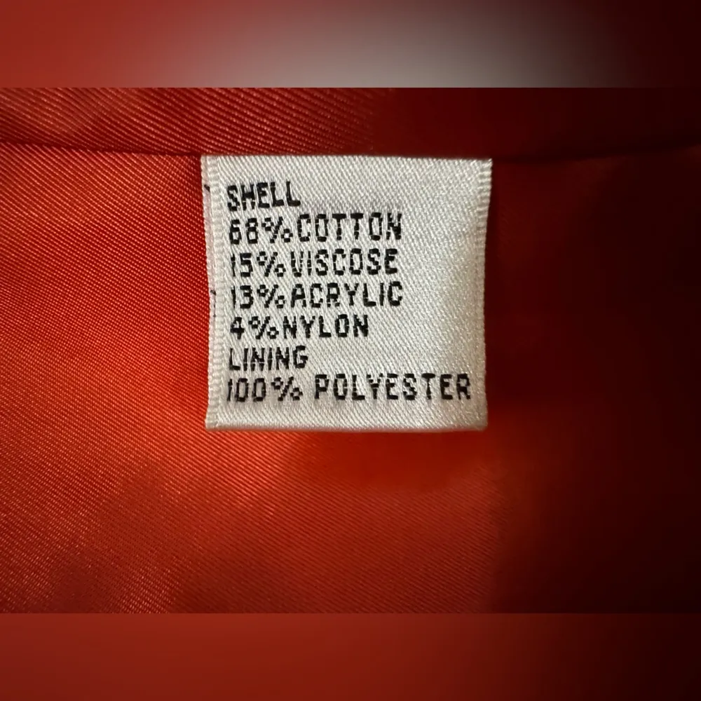 Talbots Red White Houndstooth Gingham Wool Zip Up Jacket 12 - Image 4