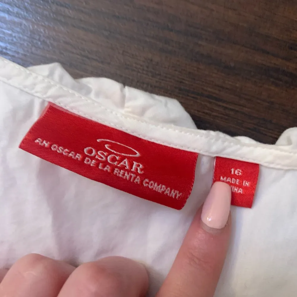 Oscar by Oscar de la Renta white button down sleeveless blouse size 16 - Image 6