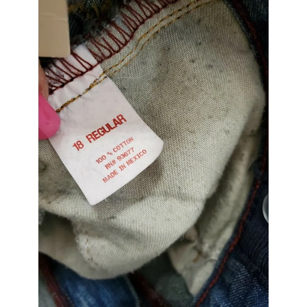 Arizona Women's Denim Blue 100% Cotton Mid Rise Regular Fit Jeans Pants Size 18 - Image 8