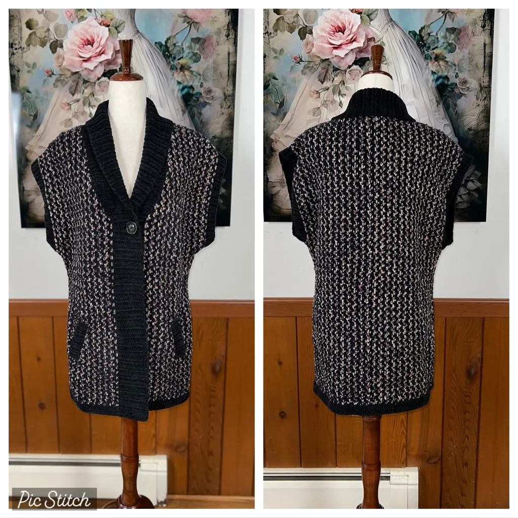 Funky Vintage Y2K Apropos Sweater! Black Size XL - Image 2