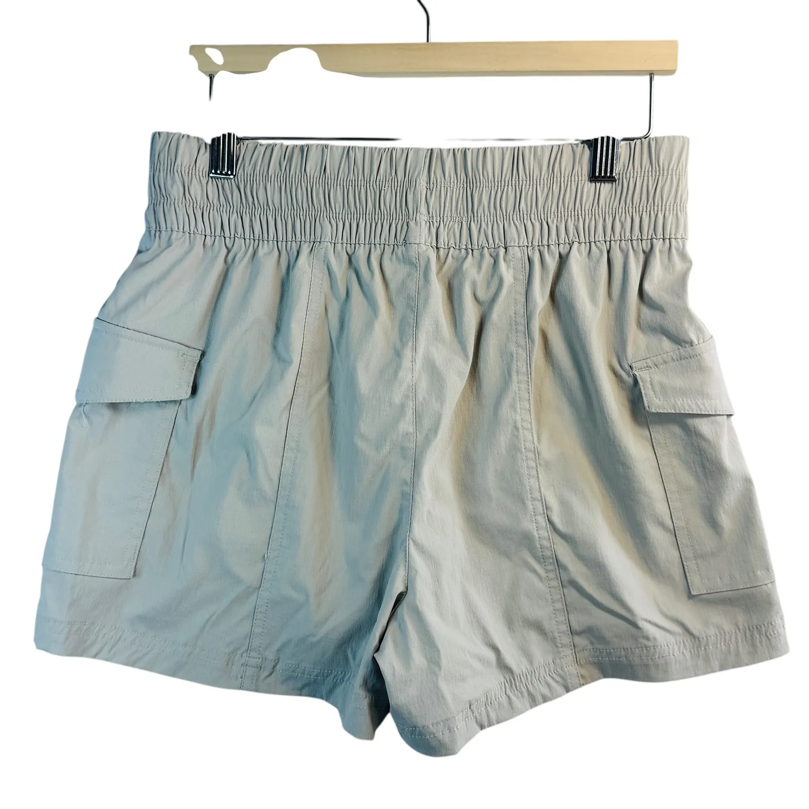 YOGALICIOUS Trail Path Commuter Outdoor Shorts Beige Cargo Elastic Waist Women S - Image 2