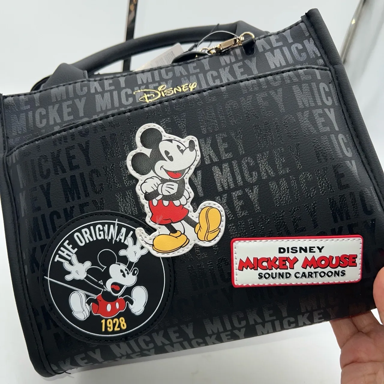 Disney X Primark  Faux Leather Mickey Mouse Patches Tote Crossbody - Image 6
