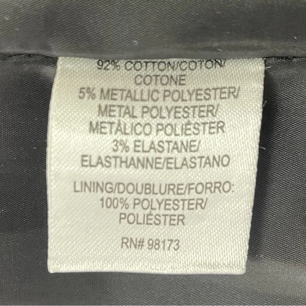 W By Worth Single Button Blazer Black & Silver Tweed Boyfriend Jacket Size 10 - Image 11