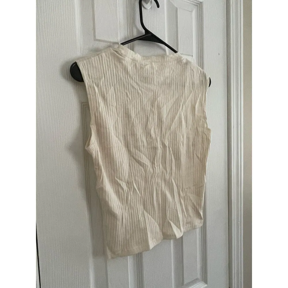FRAME's Mid Rise Muscle Tee in ivory color top, A73 - Image 4