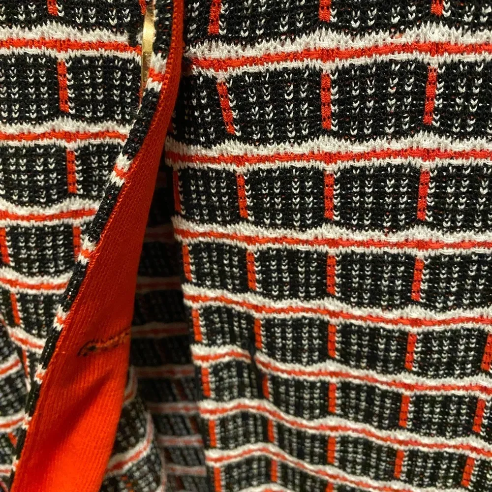 Misook Red, White & Black Tweed Knit Gold Button Front Geometric Jacket Size XL - Image 10