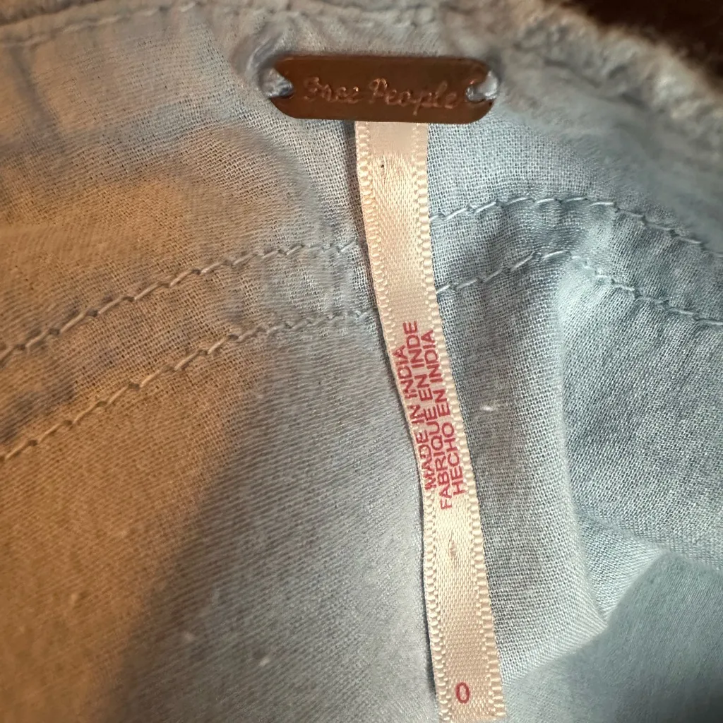 Free People Light Blue Layered Denim Skirt - Image 2