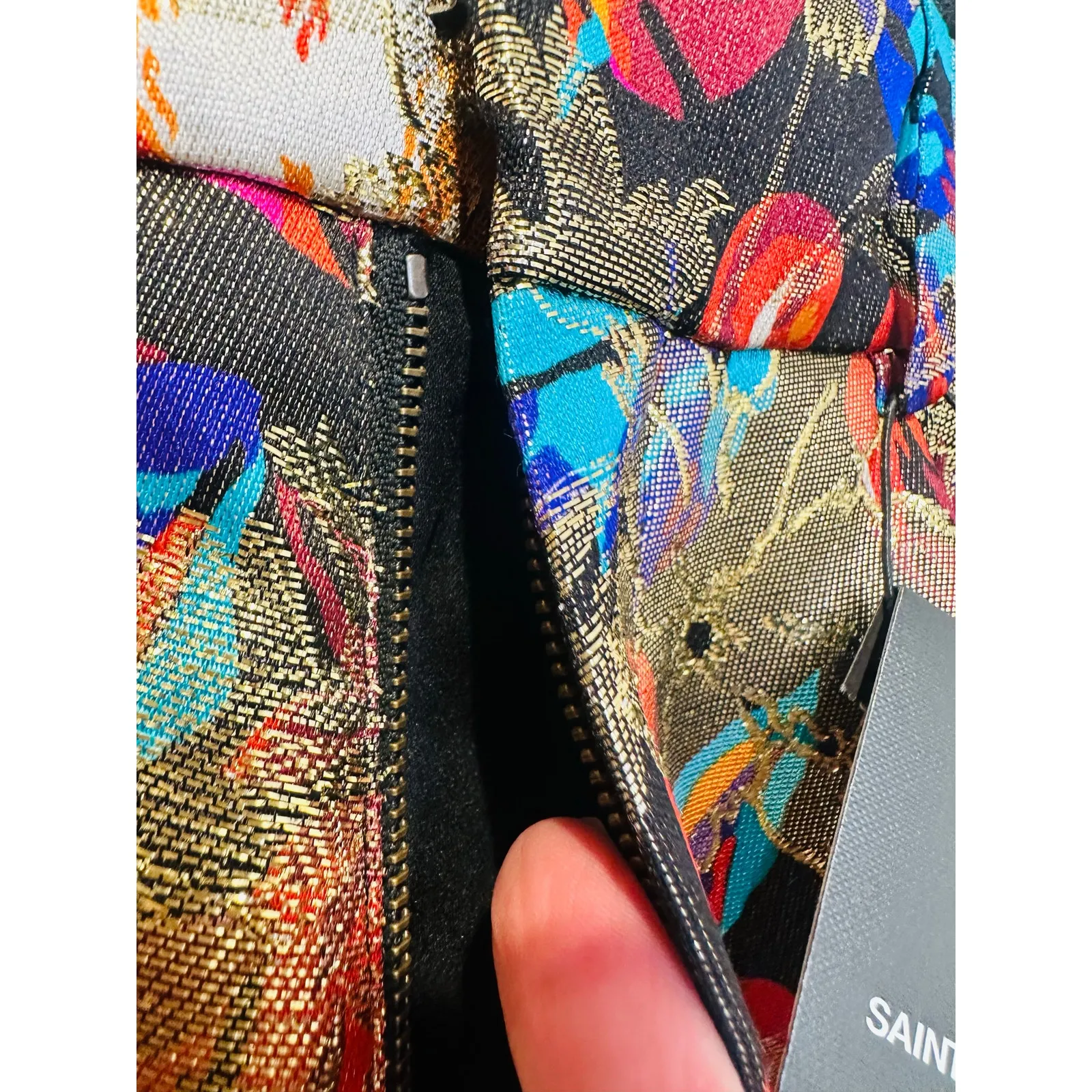 YVES SAINT LAURENT NEW Multicolor Floral Silk Blend Mini Shorts size FR 38 US M - Image 5