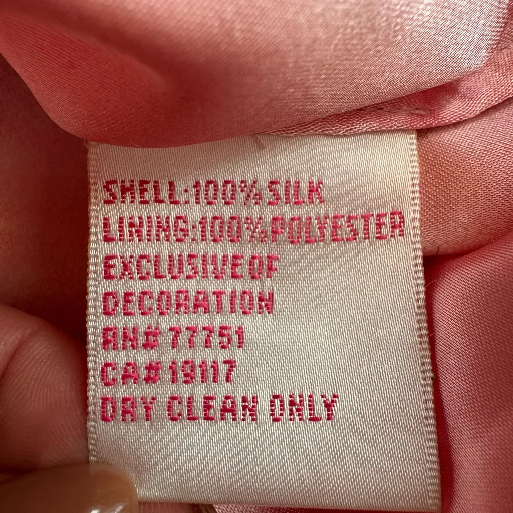 Y2K Vintage Betsey Johnson Silk Pink Ombre Flower appliqué party dress sz 4 - Image 4