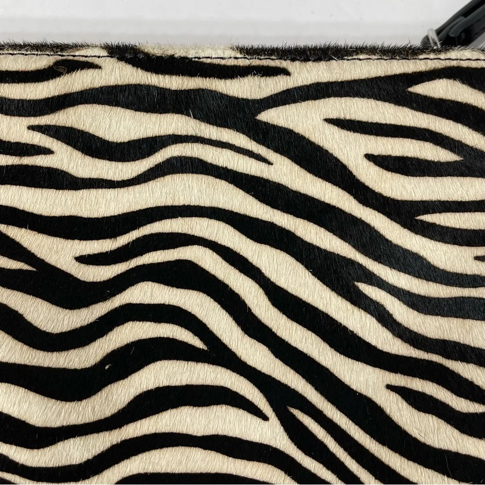 White House Black Market Zebra Calf Hair Leather Clutch - Image 11
