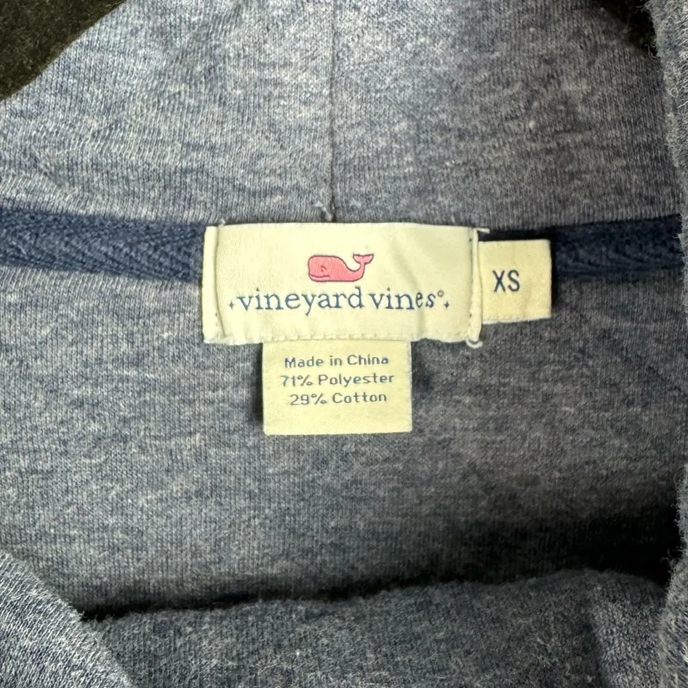 Vineyard Vines Womens Pullover Sz XS Blue Quilted Cowl Neck Sweatshirt - Image 5