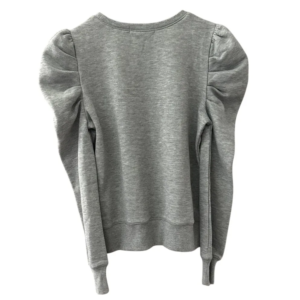 Rebecca Minkoff Janine Puffed Shoulder‎ Heather Gray Sweatershirt Size XS - Image 5