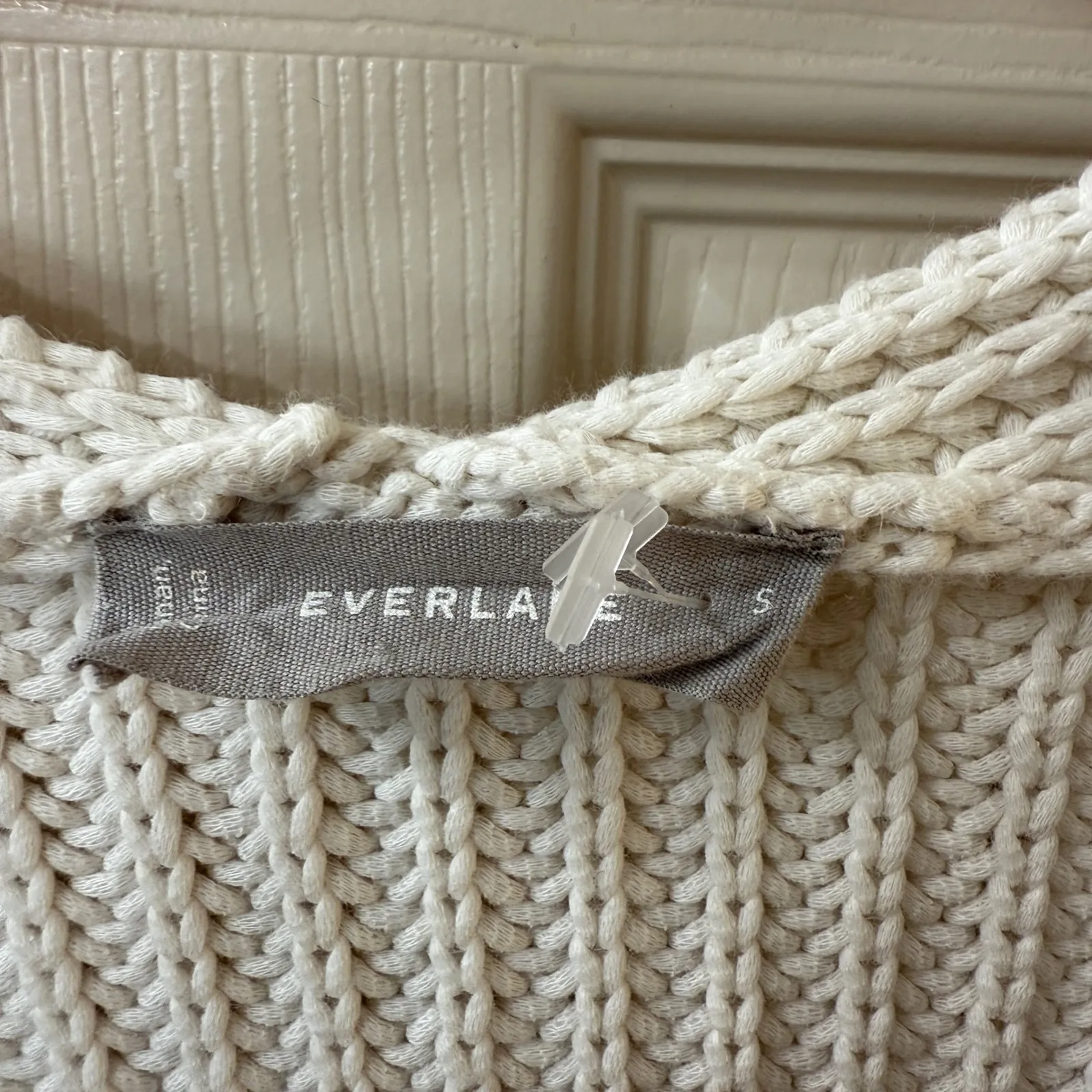 Everlane Womens‎ Cream V Neck Knit Sweater Long Sleeve Size Small - Image 3