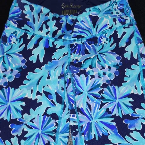 Lilly Pulitzer Luxletic‎ Bright Navy In Too Deep Weekender Midi Leggings XS - Image 3