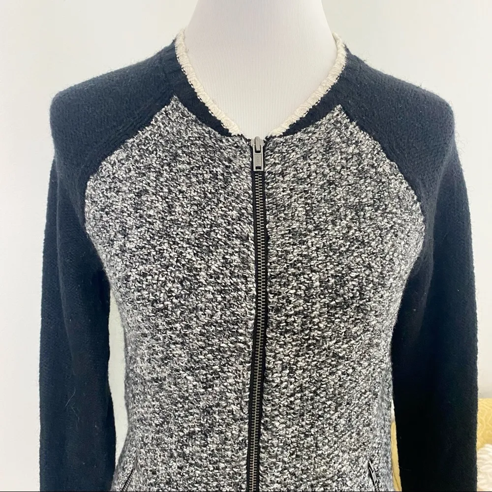 American Eagle Knitted Bomber Varsity Jacket Sweater Wool Blend - Image 2