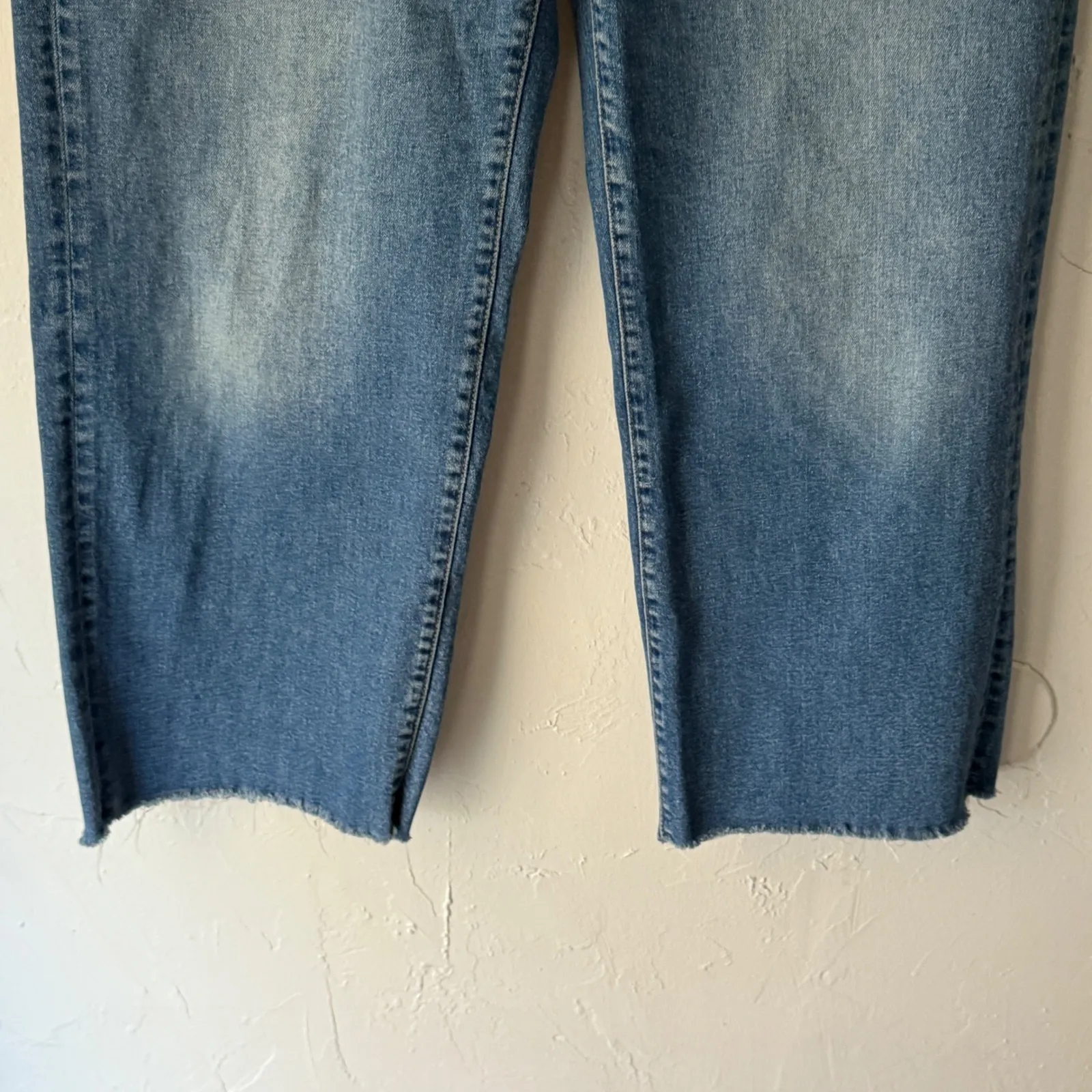 Mavi Jeans Romee High Rise Wide Crop Raw Hem‎ Denim Blue Womens Size 28 - Image 3