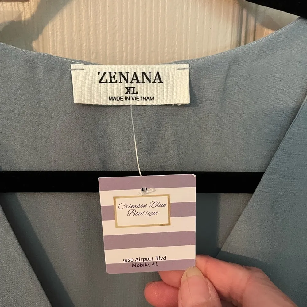 Zenana Wrap Front, Side Tie Blouse.​ - Image 7