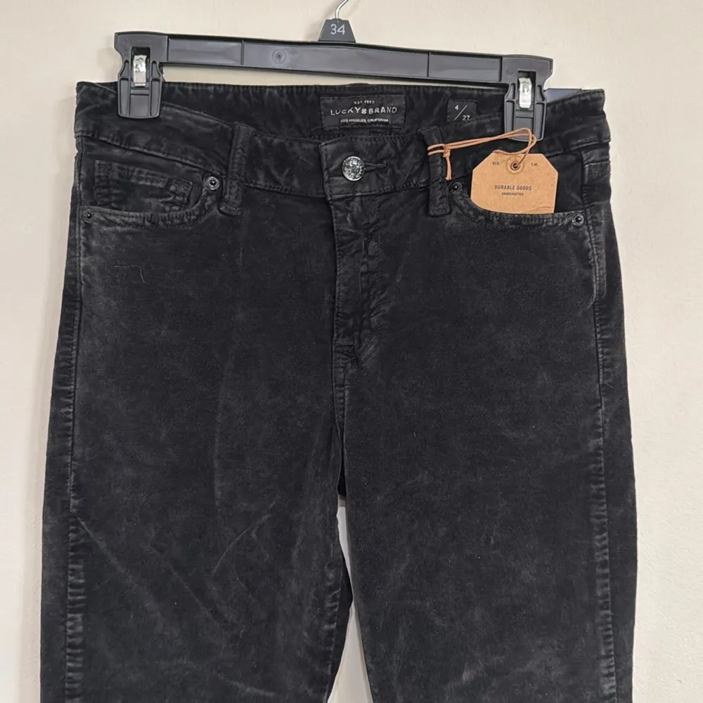 Lucky Brand Ava Super Skinny Dynamic Stretch Velour Black Jeans Size 27 - Image 3