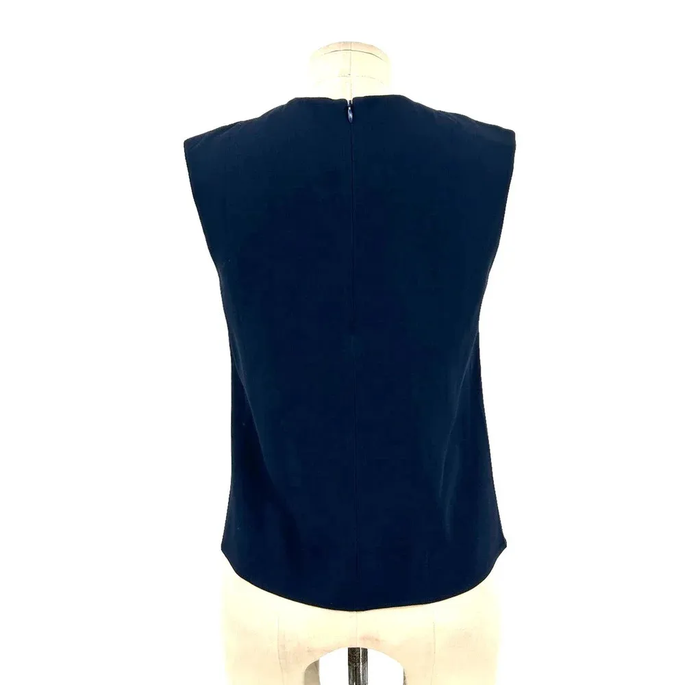 Emporio Armani Blue Runway Model Printed Sleeveless Blouse Size 38 / US 2 - Image 5