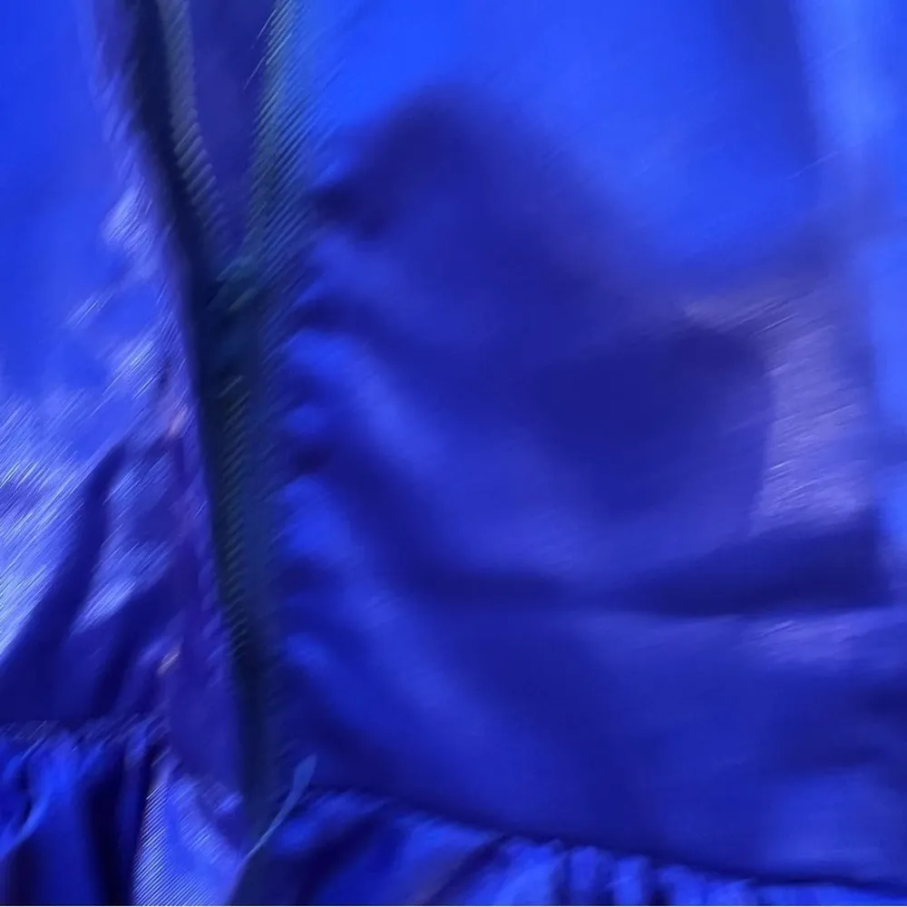 Vintage Victorian Shakespeare Style blue sateen and lace puff sleeve dress Size XS - Image 10