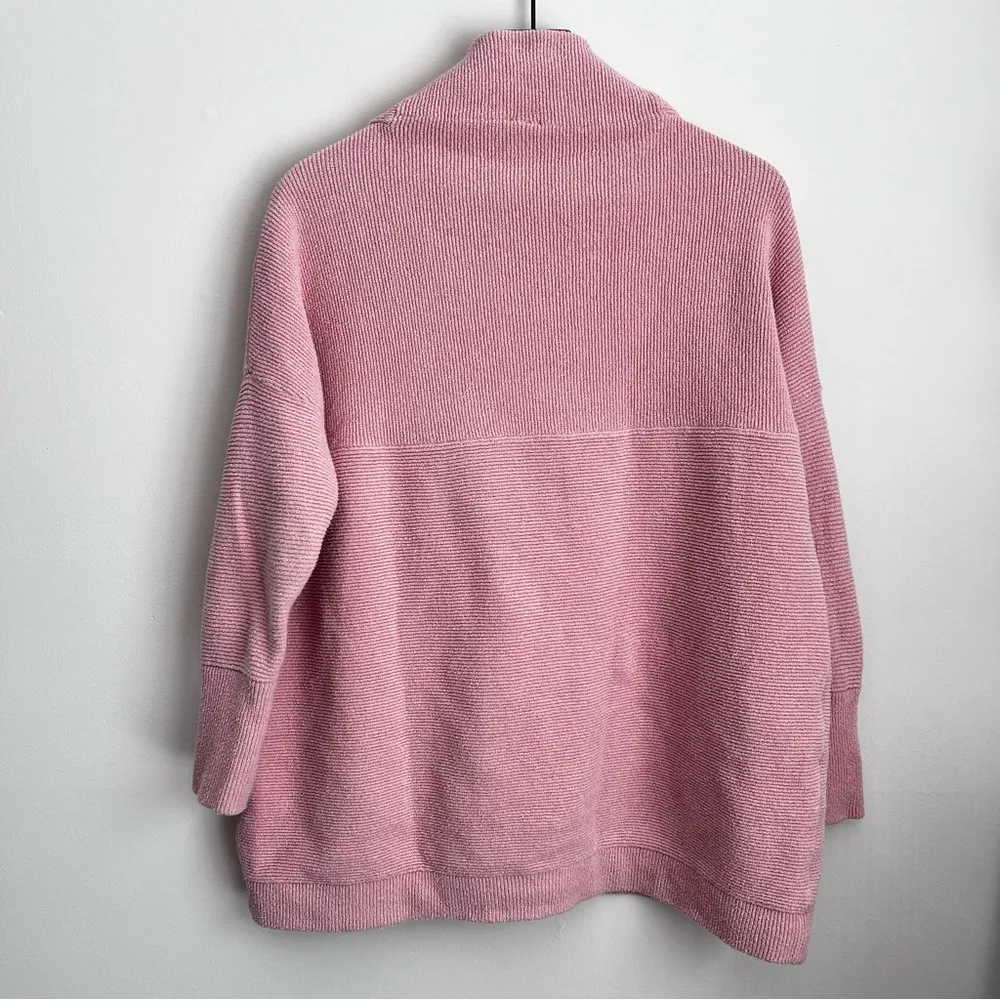 Free People Ottoman tunic Sweater Pink Slouchy ribbed long sleeve oversized S - Image 4