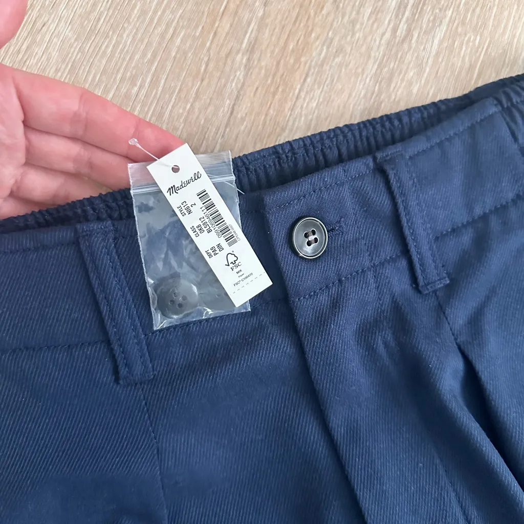 NWT Madewell Straight-Leg Pants High Rise, Drapeweave TENCEL™ Blend – Navy color - Image 8
