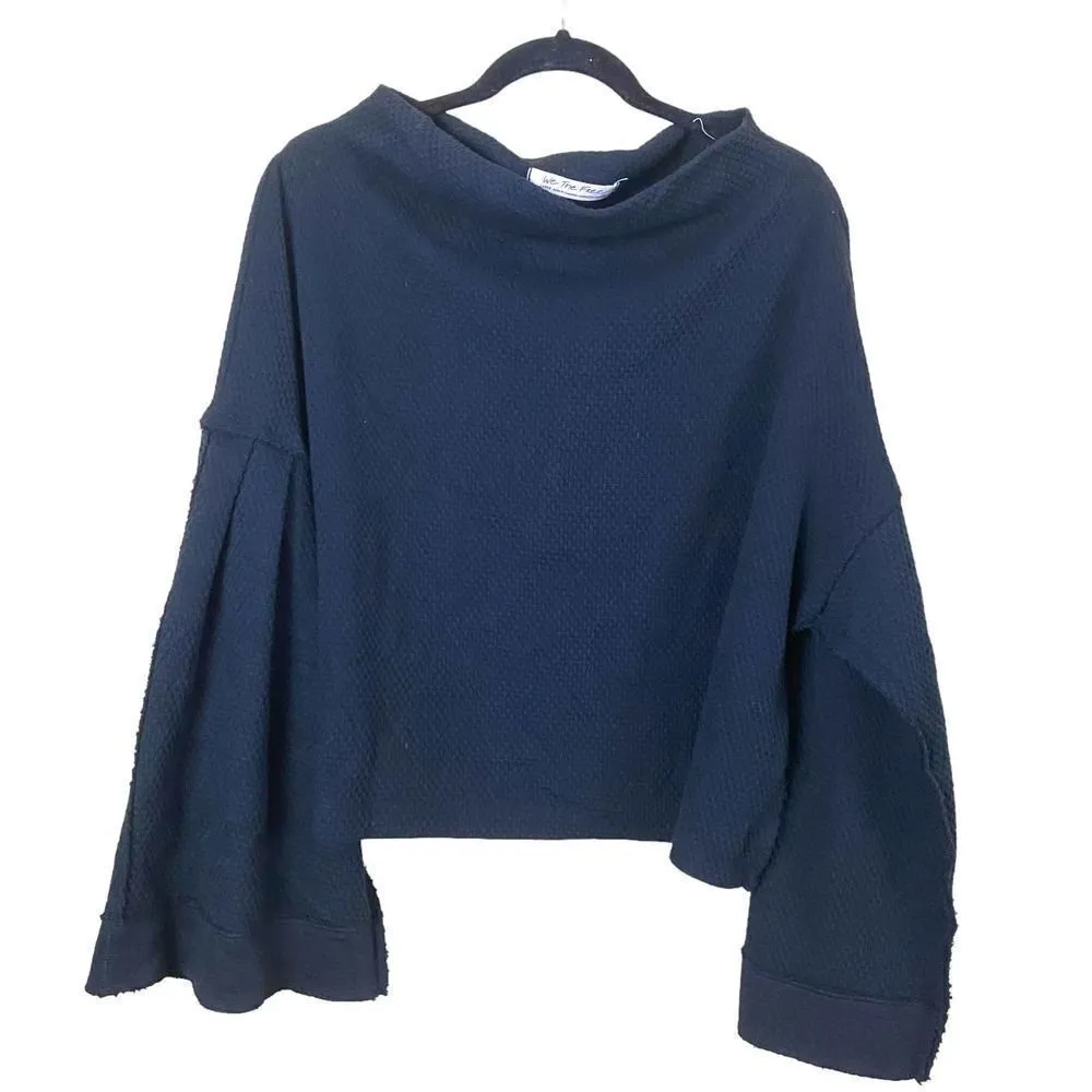 Free People Black Bunny Cropped Boat Neck Pullover - Image 7