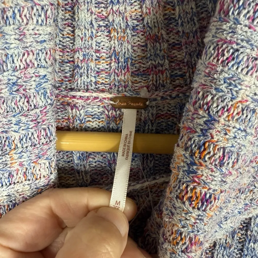 NWT Free People Marled Ribbed Turtleneck Multicolor Sweater Size M - Image 4