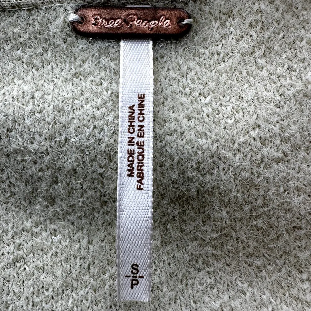 Free People Sweater Weather Pullover Drop Shoulder Side Slits V-Neck Marzipan S - Image 3