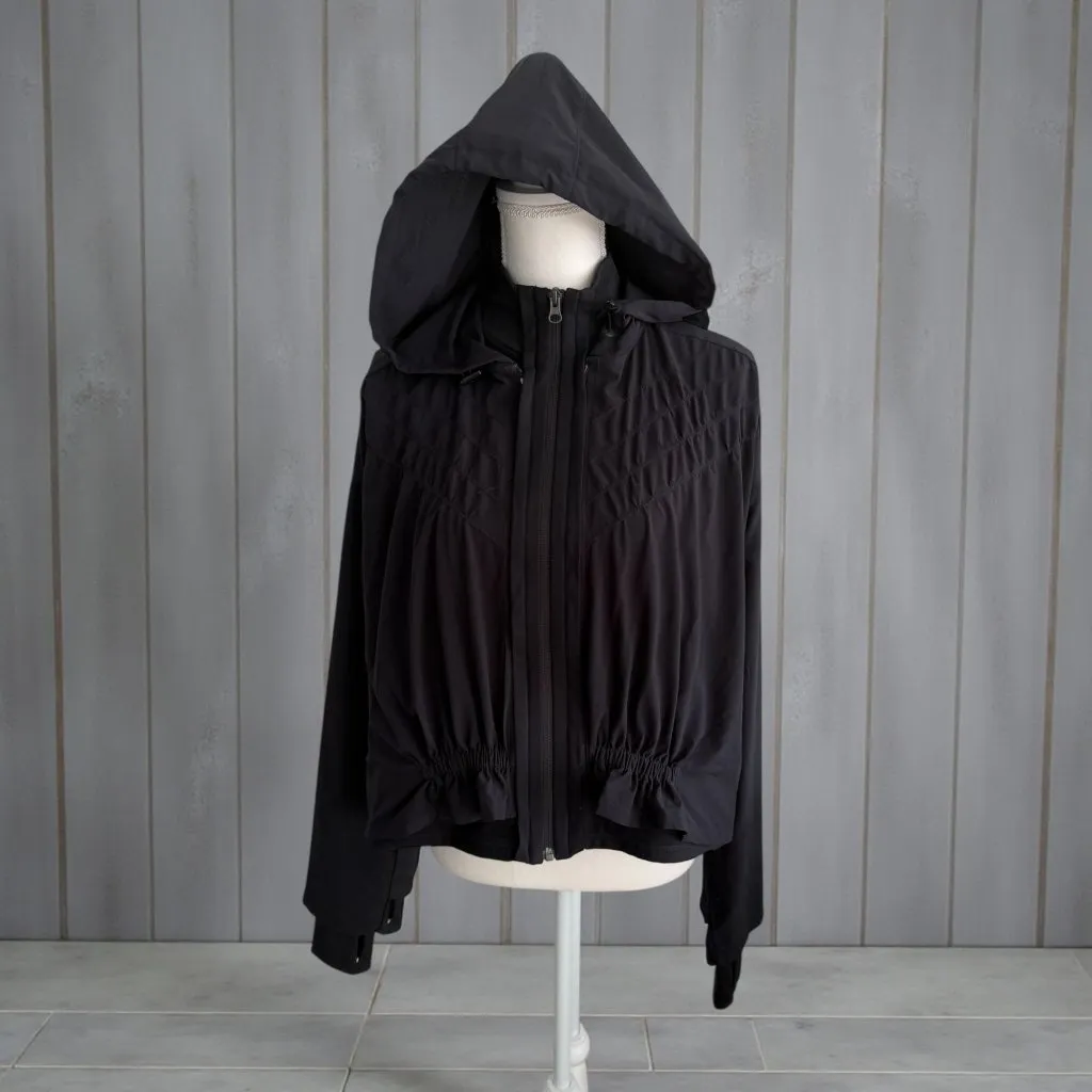 ZELLA Ruched Hooded Zip Jacket Size Large - Image 2