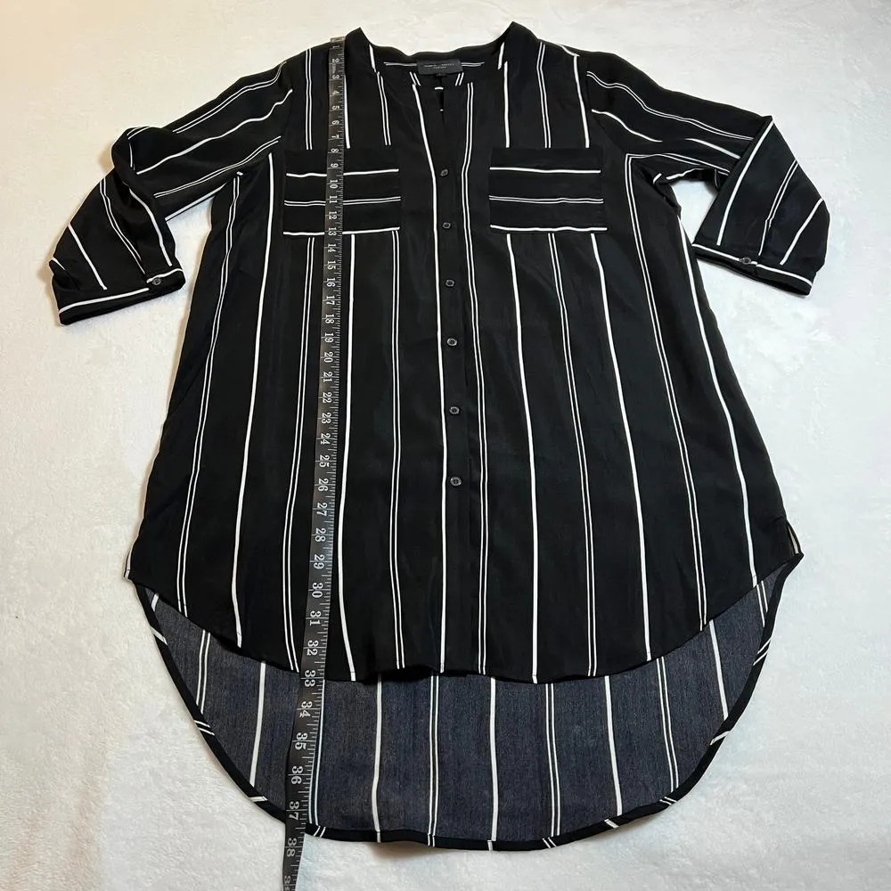 Romeo & Juliet Couture Striped Button Up High Low Hem Tunic Shirt Size L - Image 8