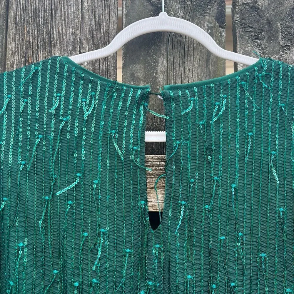Lulu’s Always Partying Emerald Green Sequin Romper NWT XL - Image 9