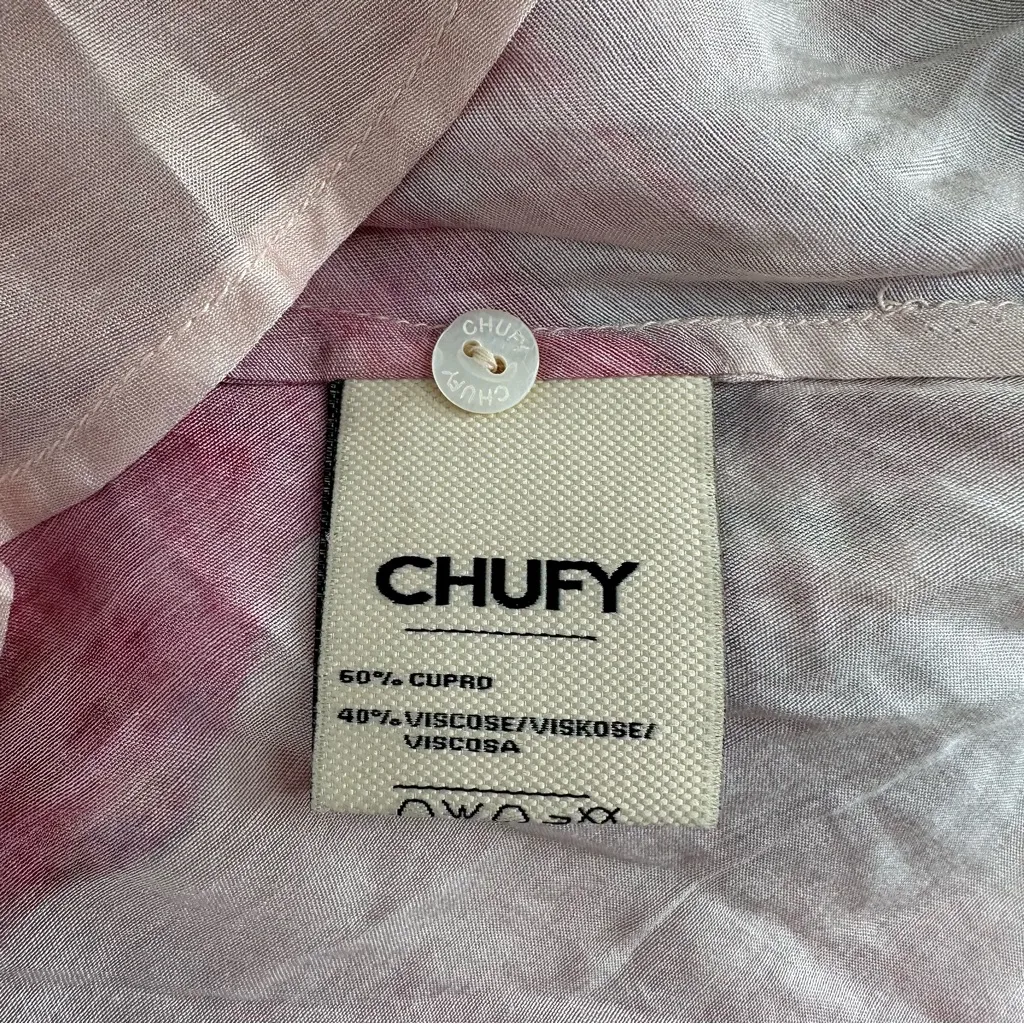 Chufy Northern Lights Kaia Ivory Watercolor Top sz Small Ruffle Tie Dye Stripes Pink - Image 12