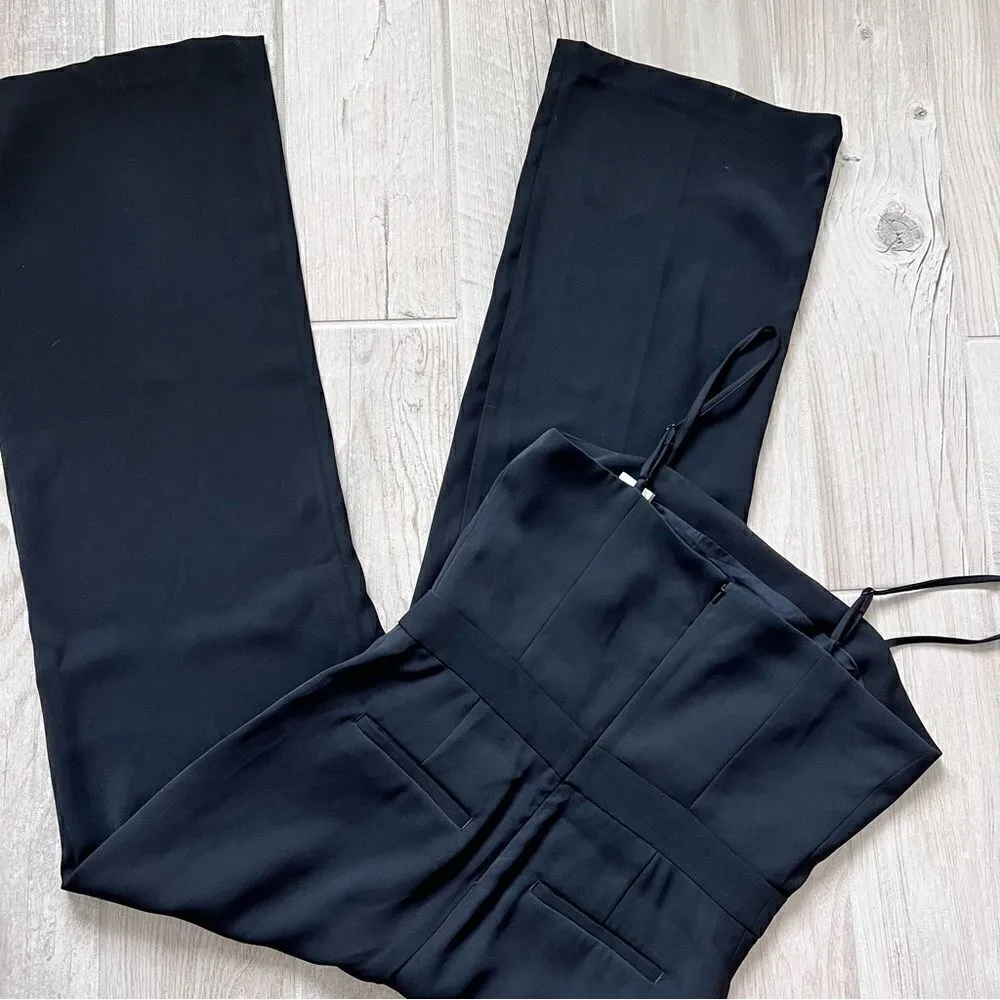 NWT Banana Republic Black Strappy Wide Flare Leg Jumpsuit Size 8 - Image 7