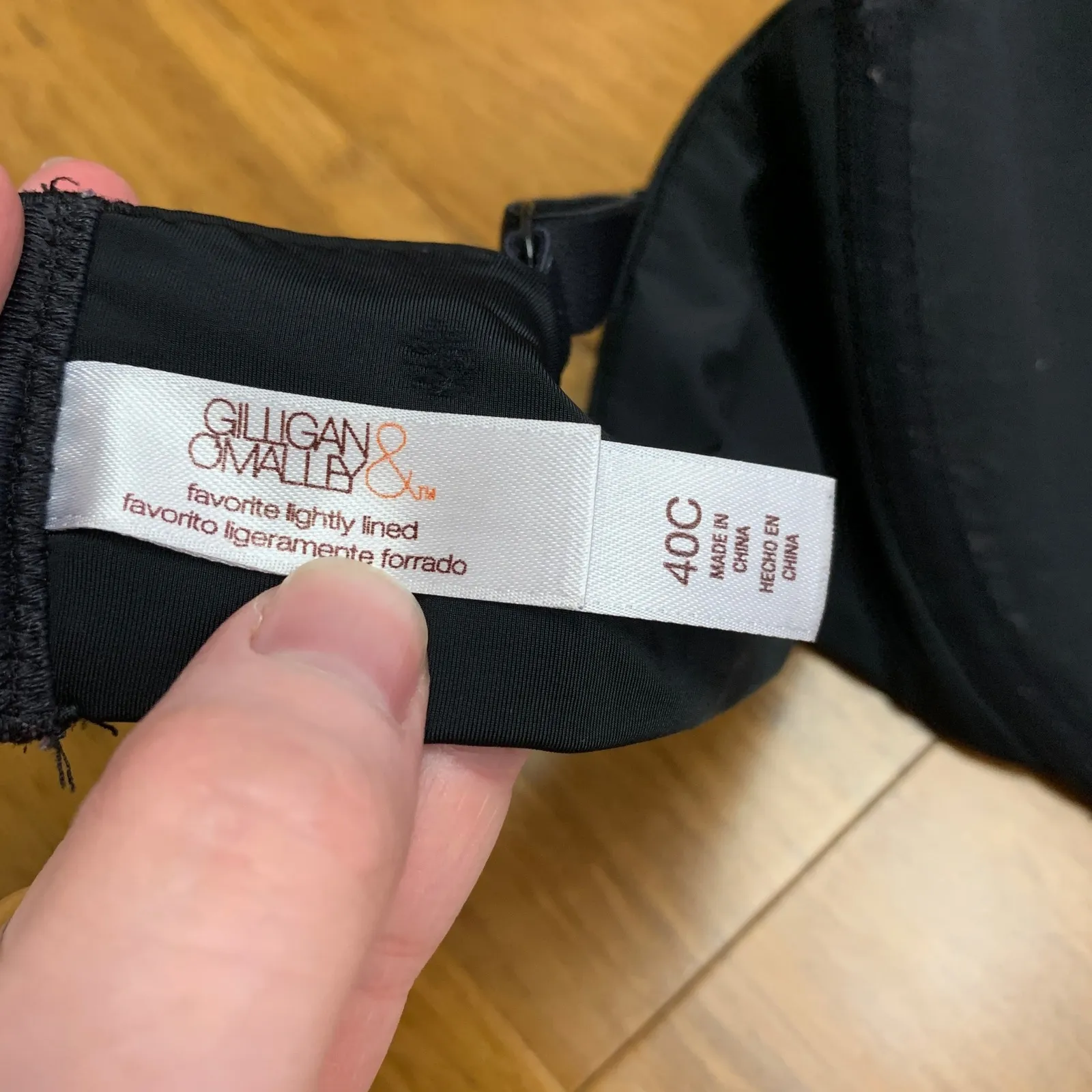 Gilligan O'Malley Favorite Lightly Lined Bra Womens Size 40C Black Comfortable Size undefined - Image 4