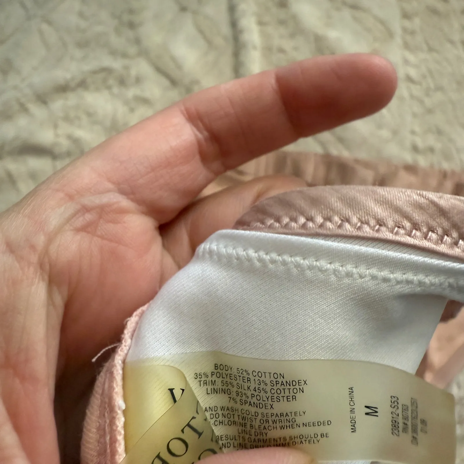 Victoria's Secret‎ Vintage M Peach Pink Triangle Bikini Set Tie Sides Swimsuit - Image 9