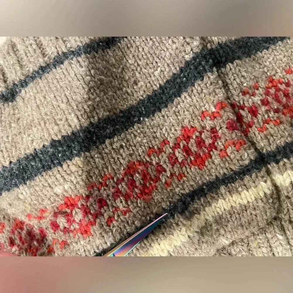 Sonoma Brown Striped Short Sleeve Knit Open Front Cowl Neck Cardigan Size XL - Image 10