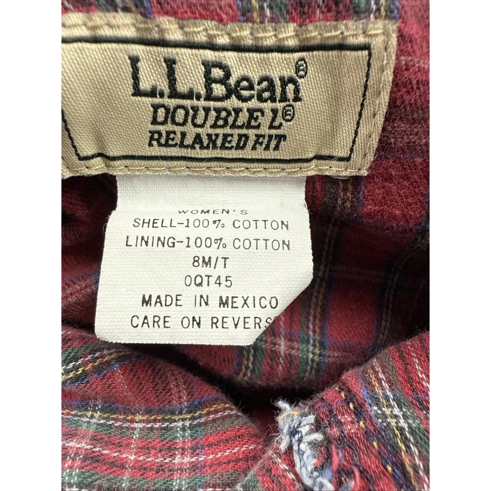 L.L. Bean Flannel Lined Jeans Double Relaxed Fit Med Wash Women's Size 8 M/T Blue - Image 4