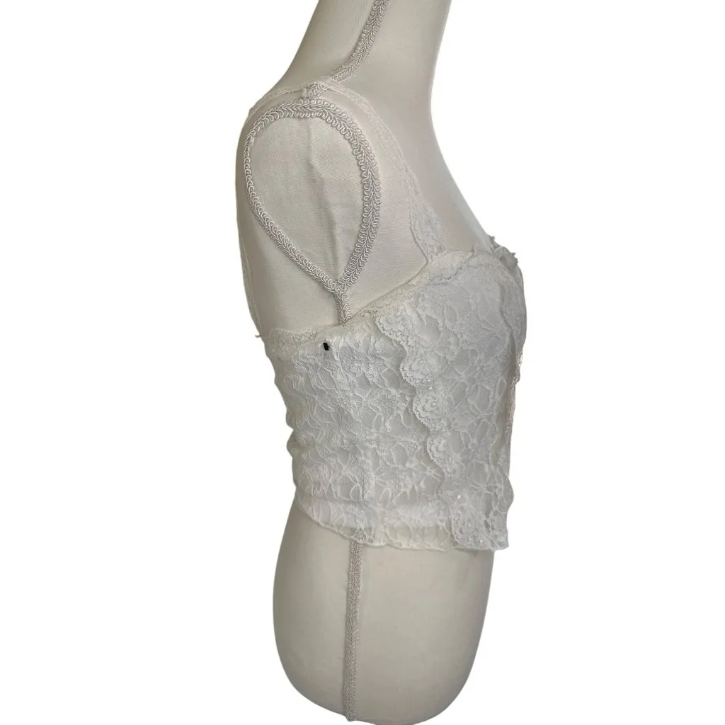 MORE TO COME Eloisa Cami Top in White Medium New Womens Sleeveless Tank - Image 6